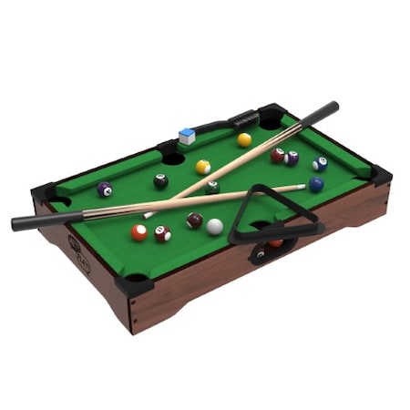 Toy Time Tabletop Pool Set - Mini Billiard Set with Cues, Balls, Chalk and Rack 131840VBY